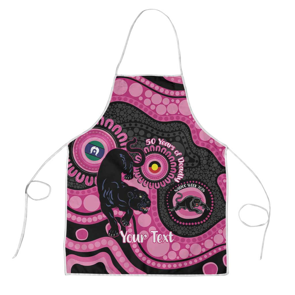 Panthers NAIDOC Week 2026 Personalised Apron 50 Years of Deadly Aboriginal Art Pink