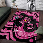Panthers NAIDOC Week 2026 Personalised Area Rug 50 Years of Deadly Aboriginal Art Pink