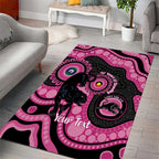 Panthers NAIDOC Week 2026 Personalised Area Rug 50 Years of Deadly Aboriginal Art Pink