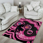 Panthers NAIDOC Week 2026 Personalised Area Rug 50 Years of Deadly Aboriginal Art Pink
