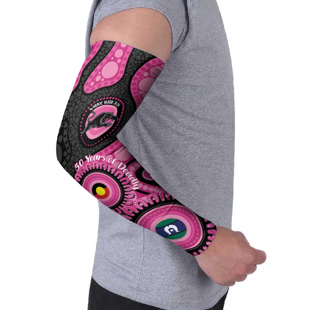 Panthers NAIDOC Week 2026 Personalised Arm Sleeves 50 Years of Deadly Aboriginal Art Pink