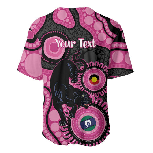 Panthers NAIDOC Week 2026 Personalised Baseball Jersey 50 Years of Deadly Aboriginal Art Pink