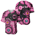 Panthers NAIDOC Week 2026 Personalised Baseball Jersey 50 Years of Deadly Aboriginal Art Pink