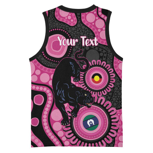 Panthers NAIDOC Week 2026 Personalised Basketball Jersey 50 Years of Deadly Aboriginal Art Pink