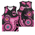 Panthers NAIDOC Week 2026 Personalised Basketball Jersey 50 Years of Deadly Aboriginal Art Pink