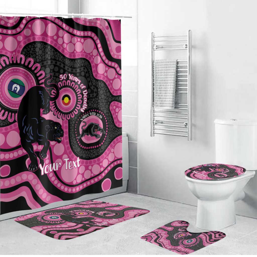 Panthers NAIDOC Week 2026 Personalised Bathroom Set 50 Years of Deadly Aboriginal Art Pink