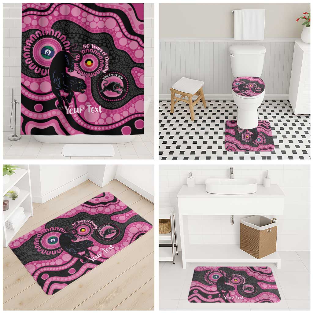 Panthers NAIDOC Week 2026 Personalised Bathroom Set 50 Years of Deadly Aboriginal Art Pink