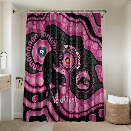Panthers NAIDOC Week 2026 Personalised Bathroom Set 50 Years of Deadly Aboriginal Art Pink