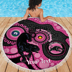 Panthers NAIDOC Week 2026 Personalised Beach Blanket 50 Years of Deadly Aboriginal Art Pink