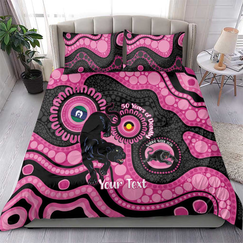 Panthers NAIDOC Week 2026 Personalised Bedding Set 50 Years of Deadly Aboriginal Art Pink