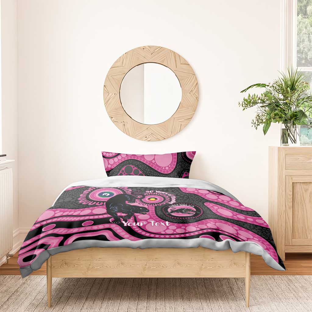 Panthers NAIDOC Week 2026 Personalised Bedding Set 50 Years of Deadly Aboriginal Art Pink