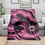 Panthers NAIDOC Week 2026 Personalised Blanket 50 Years of Deadly Aboriginal Art Pink