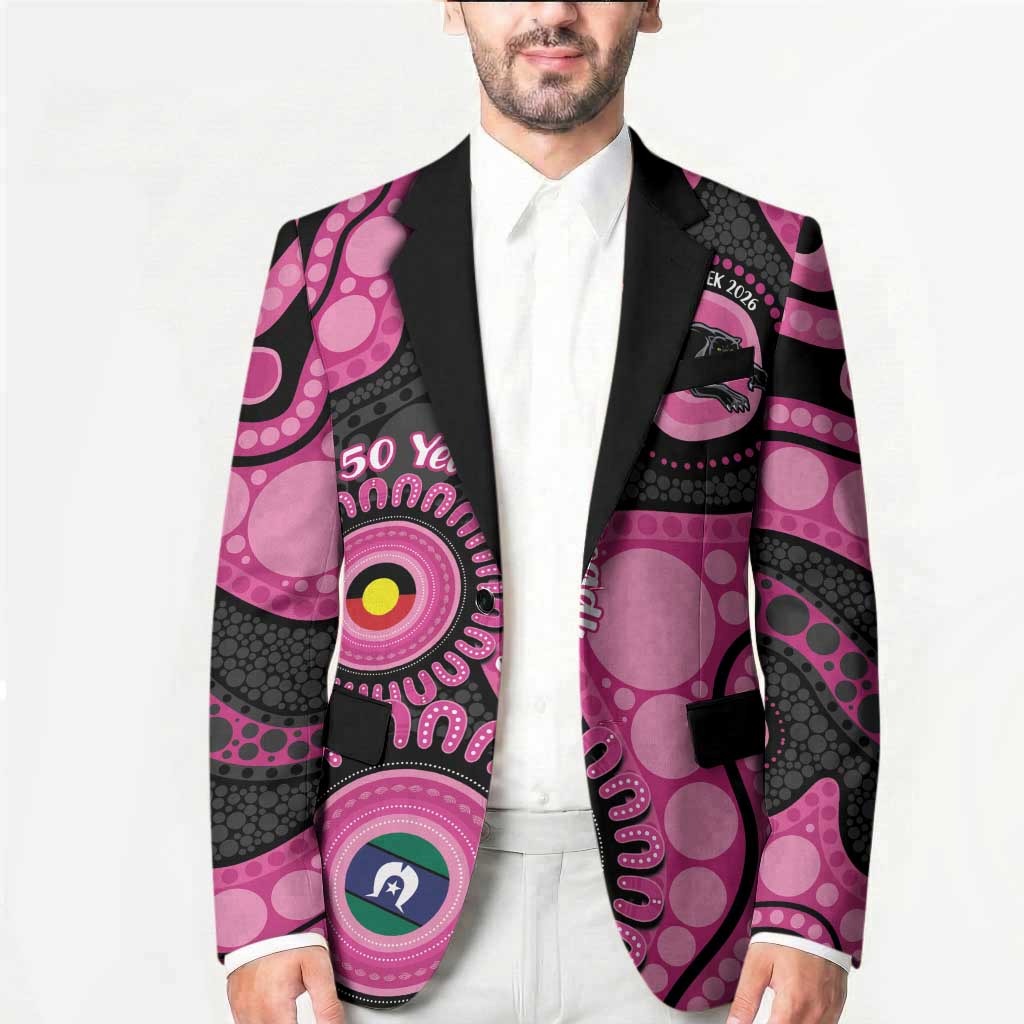 Panthers NAIDOC Week 2026 Personalised Blazer 50 Years of Deadly Aboriginal Art Pink