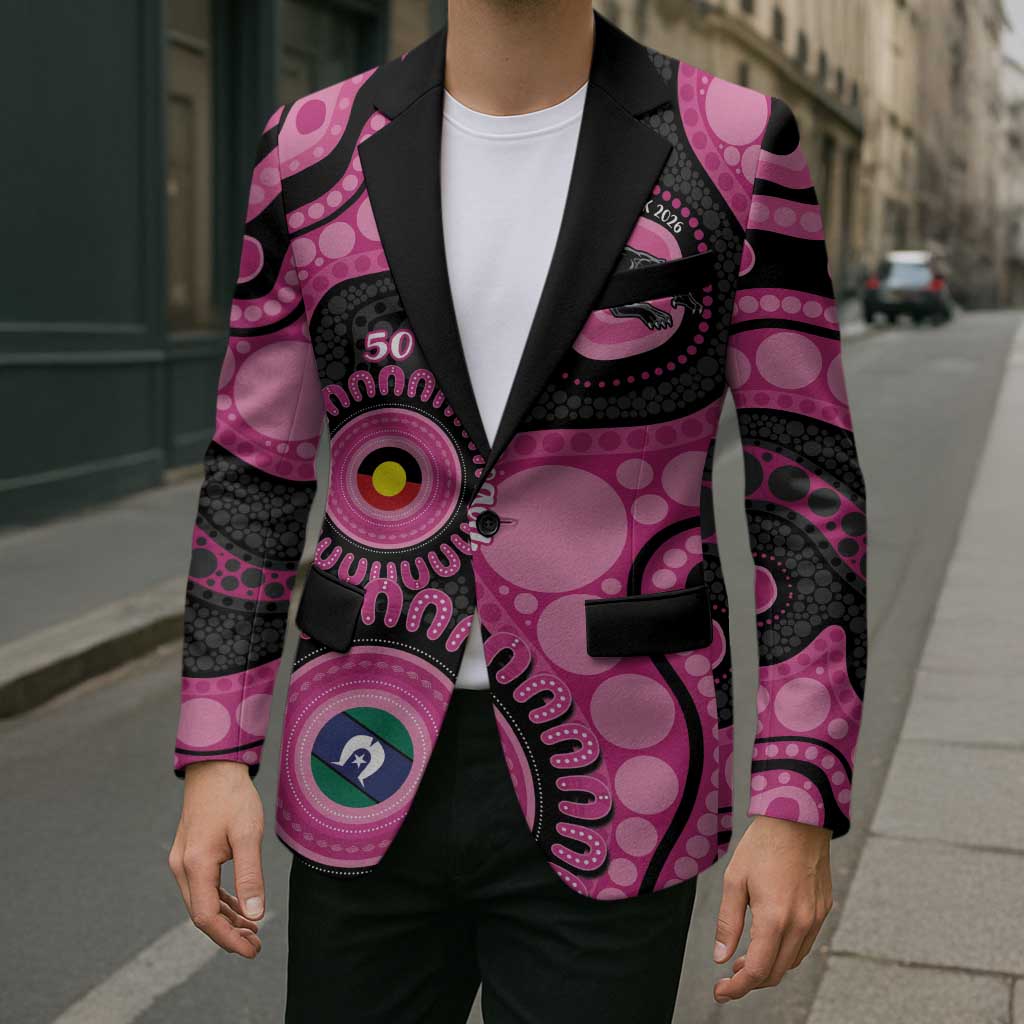 Panthers NAIDOC Week 2026 Personalised Blazer 50 Years of Deadly Aboriginal Art Pink