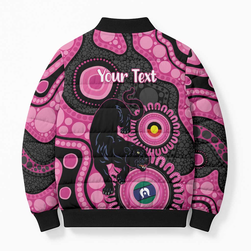 Panthers NAIDOC Week 2026 Personalised Bomber Puffer Jacket 50 Years of Deadly Aboriginal Art Pink
