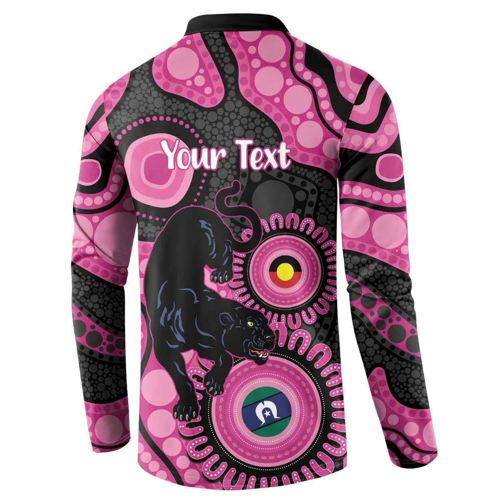 Panthers NAIDOC Week 2026 Personalised Button Sweatshirt 50 Years of Deadly Aboriginal Art Pink