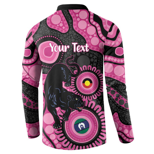 Panthers NAIDOC Week 2026 Personalised Button Sweatshirt 50 Years of Deadly Aboriginal Art Pink