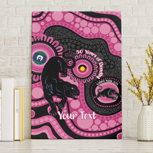 Panthers NAIDOC Week 2026 Personalised Canvas Wall Art 50 Years of Deadly Aboriginal Art Pink
