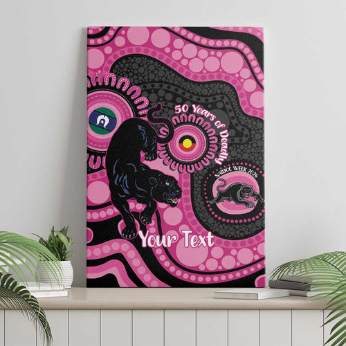 Panthers NAIDOC Week 2026 Personalised Canvas Wall Art 50 Years of Deadly Aboriginal Art Pink