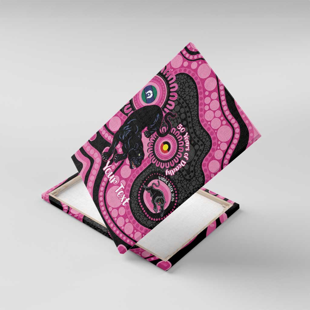 Panthers NAIDOC Week 2026 Personalised Canvas Wall Art 50 Years of Deadly Aboriginal Art Pink