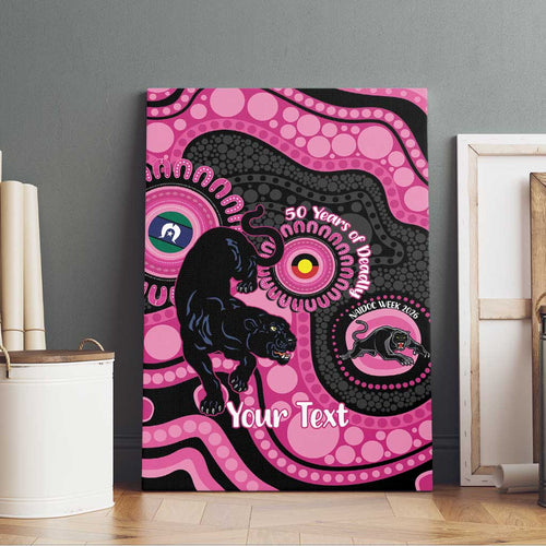 Panthers NAIDOC Week 2026 Personalised Canvas Wall Art 50 Years of Deadly Aboriginal Art Pink