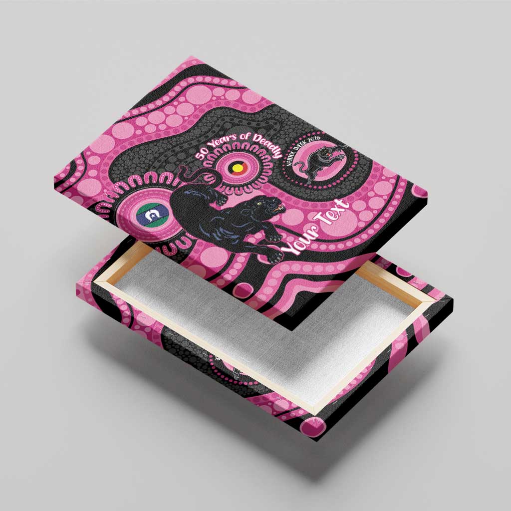 Panthers NAIDOC Week 2026 Personalised Canvas Wall Art 50 Years of Deadly Aboriginal Art Pink