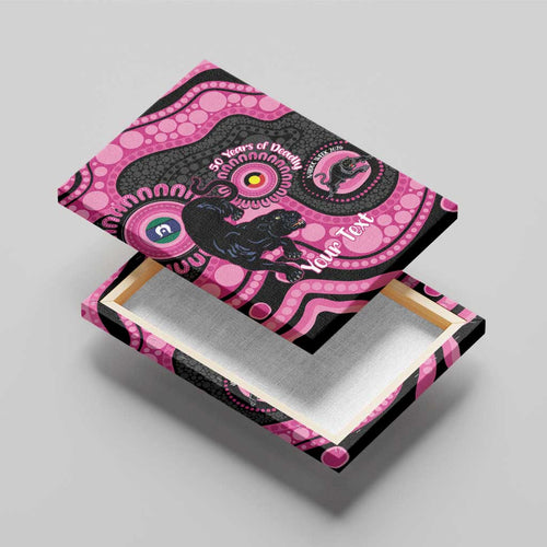Panthers NAIDOC Week 2026 Personalised Canvas Wall Art 50 Years of Deadly Aboriginal Art Pink