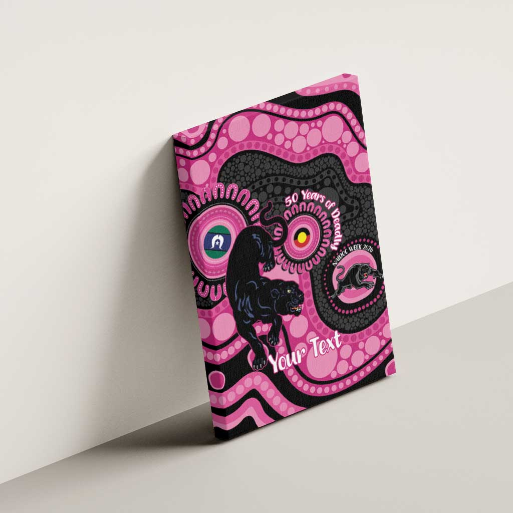 Panthers NAIDOC Week 2026 Personalised Canvas Wall Art 50 Years of Deadly Aboriginal Art Pink