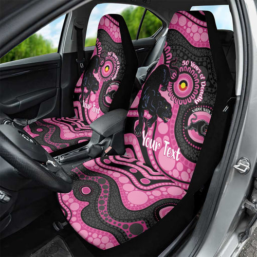 Panthers NAIDOC Week 2026 Personalised Car Seat Cover 50 Years of Deadly Aboriginal Art Pink