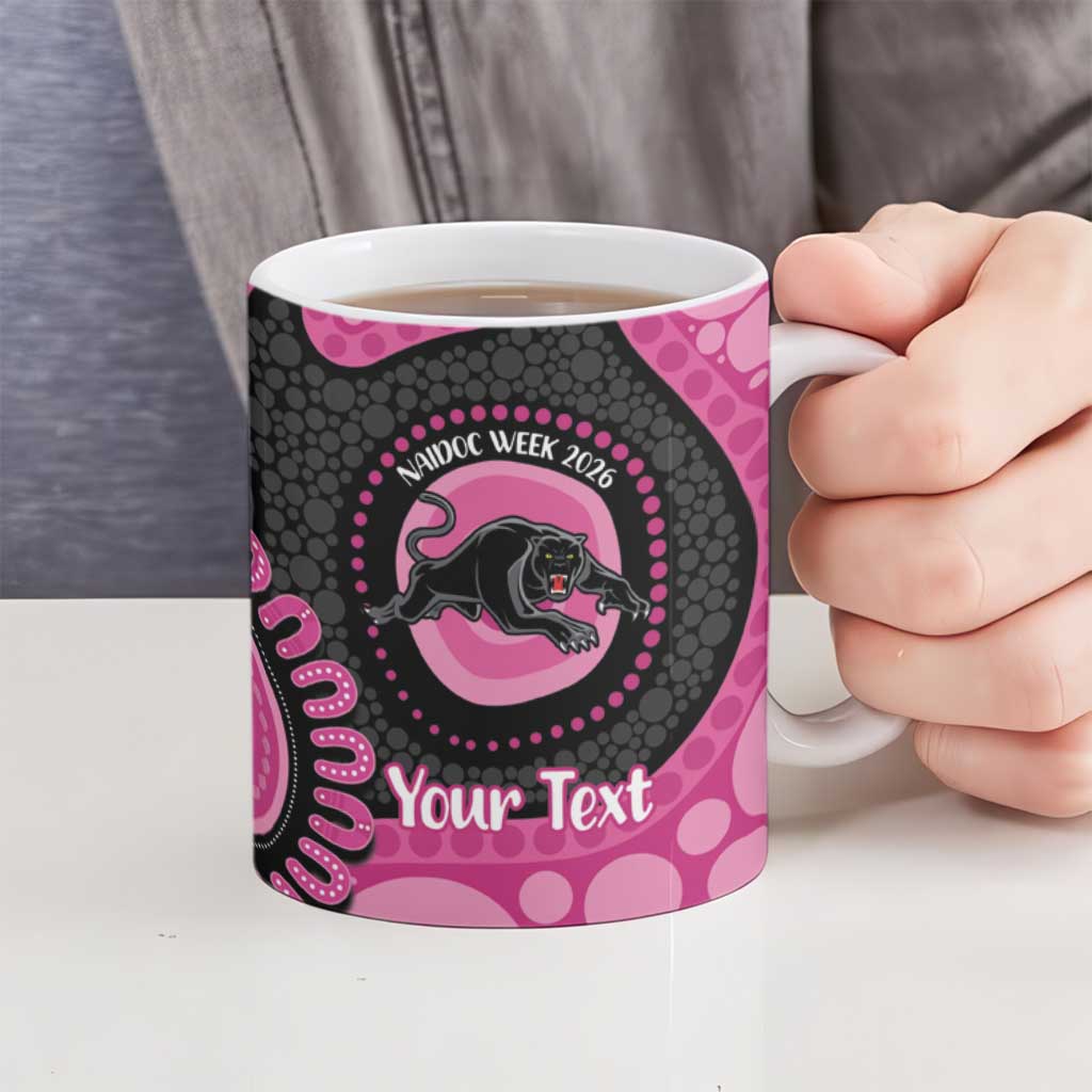 Panthers NAIDOC Week 2026 Personalised Ceramic Mug 50 Years of Deadly Aboriginal Art Pink