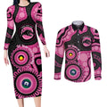 Panthers NAIDOC Week 2026 Personalised Couples Matching Long Sleeve Bodycon Dress and Long Sleeve Button Shirt 50 Years of Deadly Aboriginal Art Pink