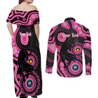 Panthers NAIDOC Week 2026 Personalised Couples Matching Off Shoulder Maxi Dress and Long Sleeve Button Shirt 50 Years of Deadly Aboriginal Art Pink