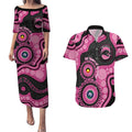 Panthers NAIDOC Week 2026 Personalised Couples Matching Puletasi and Hawaiian Shirt 50 Years of Deadly Aboriginal Art Pink