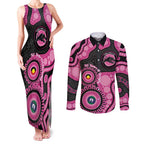 Panthers NAIDOC Week 2026 Personalised Couples Matching Tank Maxi Dress and Long Sleeve Button Shirt 50 Years of Deadly Aboriginal Art Pink