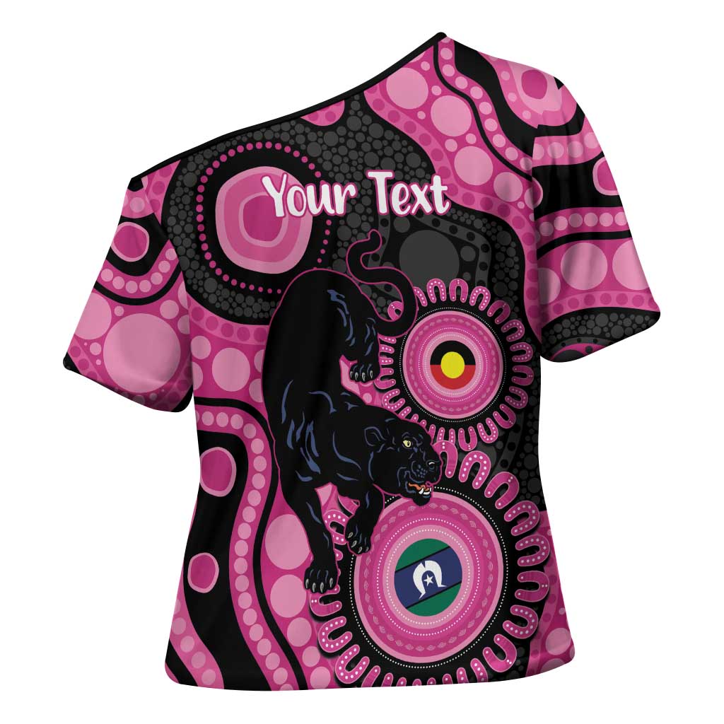 Panthers NAIDOC Week 2026 Personalised Cross Shoulder Shirt 50 Years of Deadly Aboriginal Art Pink