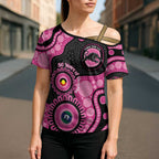 Panthers NAIDOC Week 2026 Personalised Cross Shoulder Shirt 50 Years of Deadly Aboriginal Art Pink