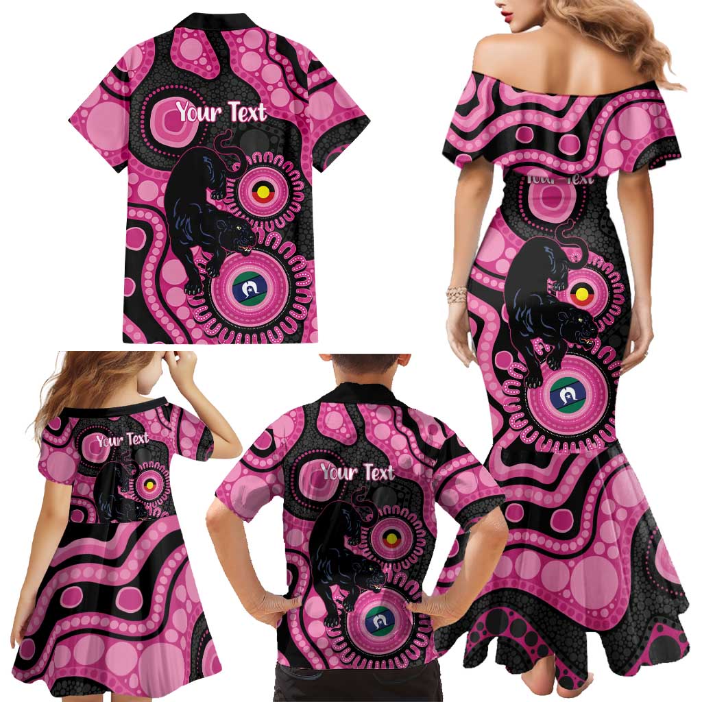 Panthers NAIDOC Week 2026 Personalised Family Matching Mermaid Dress and Hawaiian Shirt 50 Years of Deadly Aboriginal Art Pink