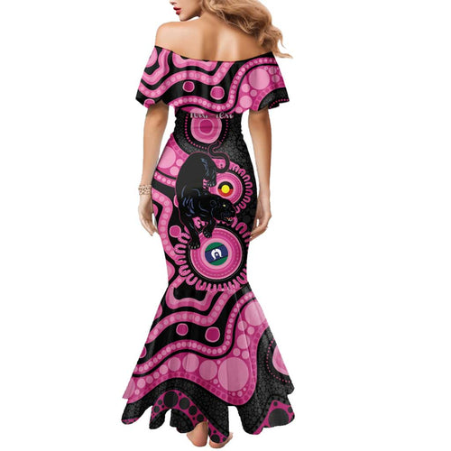 Panthers NAIDOC Week 2026 Personalised Family Matching Mermaid Dress and Hawaiian Shirt 50 Years of Deadly Aboriginal Art Pink