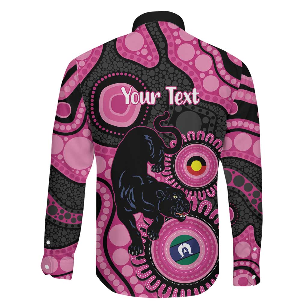 Panthers NAIDOC Week 2026 Personalised Family Matching Off The Shoulder Long Sleeve Dress and Hawaiian Shirt 50 Years of Deadly Aboriginal Art Pink