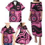Panthers NAIDOC Week 2026 Personalised Family Matching Puletasi and Hawaiian Shirt 50 Years of Deadly Aboriginal Art Pink