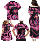 Panthers NAIDOC Week 2026 Personalised Family Matching Puletasi and Hawaiian Shirt 50 Years of Deadly Aboriginal Art Pink