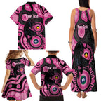 Panthers NAIDOC Week 2026 Personalised Family Matching Tank Maxi Dress and Hawaiian Shirt 50 Years of Deadly Aboriginal Art Pink