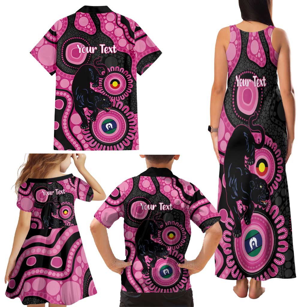 Panthers NAIDOC Week 2026 Personalised Family Matching Tank Maxi Dress and Hawaiian Shirt 50 Years of Deadly Aboriginal Art Pink