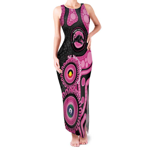 Panthers NAIDOC Week 2026 Personalised Family Matching Tank Maxi Dress and Hawaiian Shirt 50 Years of Deadly Aboriginal Art Pink
