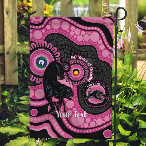 Panthers NAIDOC Week 2026 Personalised Garden Flag 50 Years of Deadly Aboriginal Art Pink