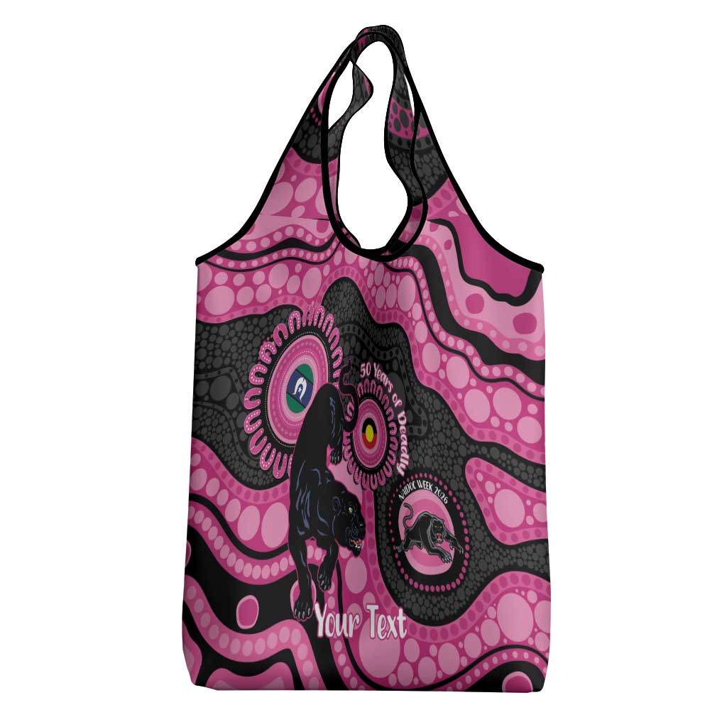 Panthers NAIDOC Week 2026 Personalised Grocery Bag 50 Years of Deadly Aboriginal Art Pink