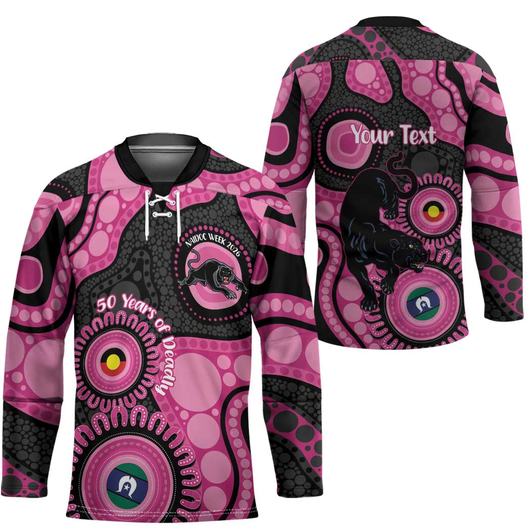 Panthers NAIDOC Week 2026 Personalised Hockey Jersey 50 Years of Deadly Aboriginal Art Pink