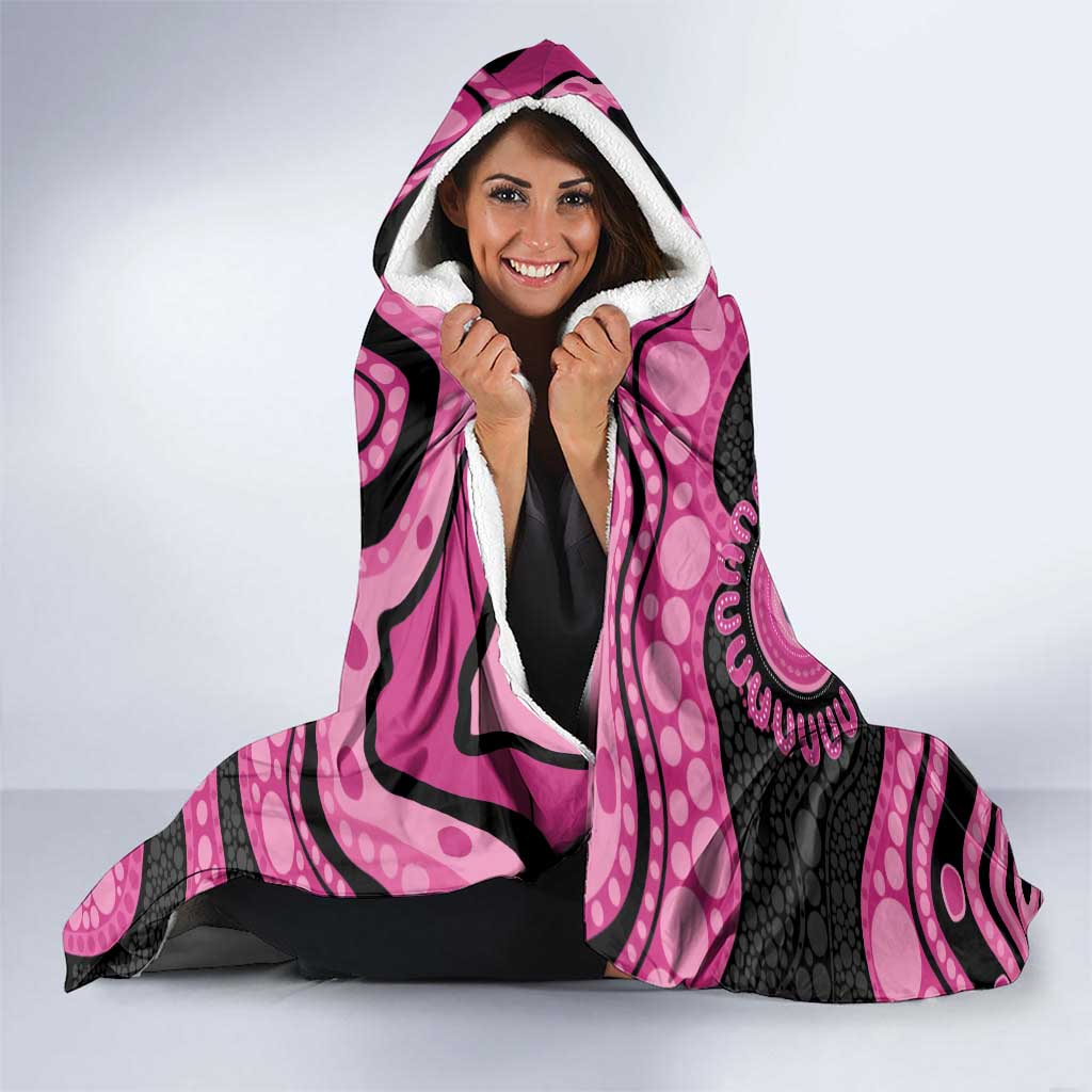 Panthers NAIDOC Week 2026 Personalised Hooded Blanket 50 Years of Deadly Aboriginal Art Pink