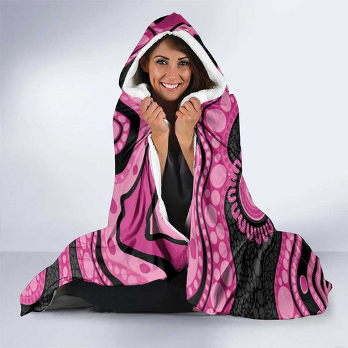 Panthers NAIDOC Week 2026 Personalised Hooded Blanket 50 Years of Deadly Aboriginal Art Pink