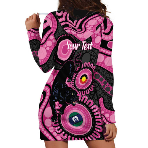 Panthers NAIDOC Week 2026 Personalised Hoodie Dress 50 Years of Deadly Aboriginal Art Pink